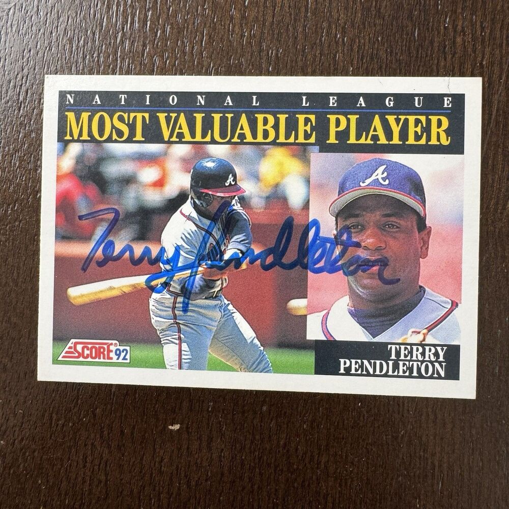 1992 Score Terry Pendleton Autograph On Card Hand Signed #789 National MVP NM